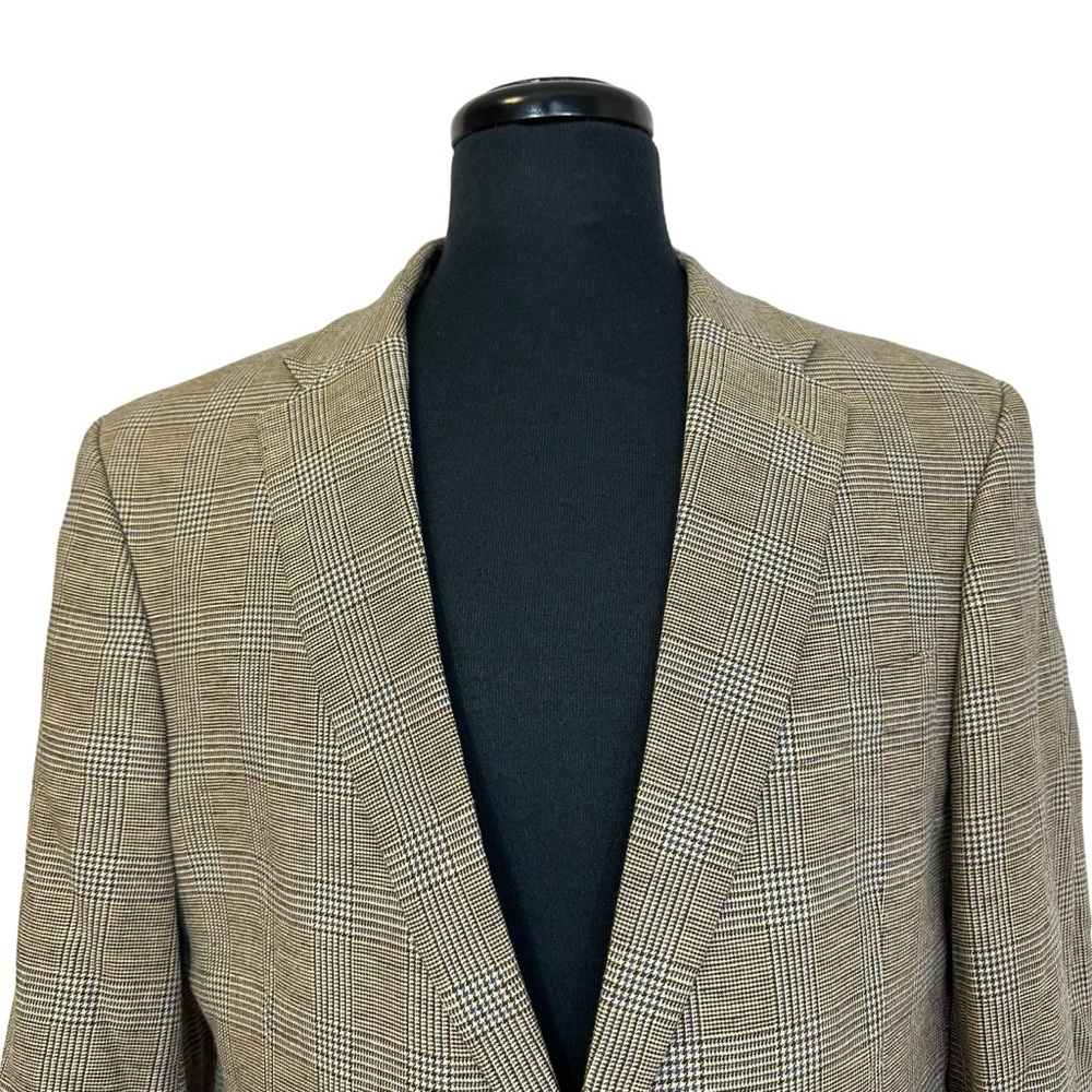 Tommy Hilfiger Men’s Plaid Blazer Jacket Tan R42 - Picture 2 of 10